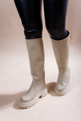 Cizme din piele bej Eufrozine