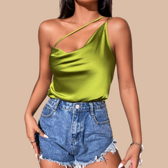 Top pe un umar din satin verde - mauri.ro (4)