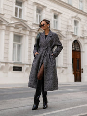 Palton alb negru Heba 6