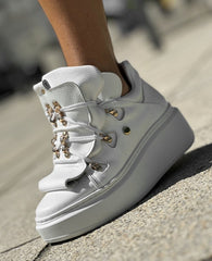 Sneakers din piele naturala albă Emily - mauri.ro (1)
