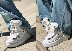 Sneakers din piele naturala albă Emily - mauri.ro (4)