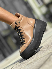 Sneakers camel inalti din piele naturala Florenza - mauri.ro (1)