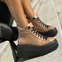 Sneakers camel inalti din piele naturala Florenza - mauri.ro (3)