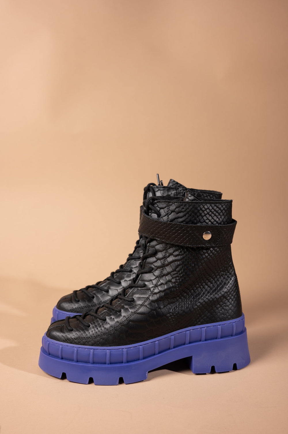Ghete leather black Purple - mauri.ro (1)