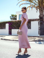 Rochie dama eleganta lunga roz Erin - mauri.ro (2)