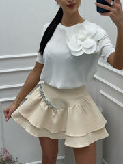 Tricou alb cu floare Linda - mauri.ro (1)