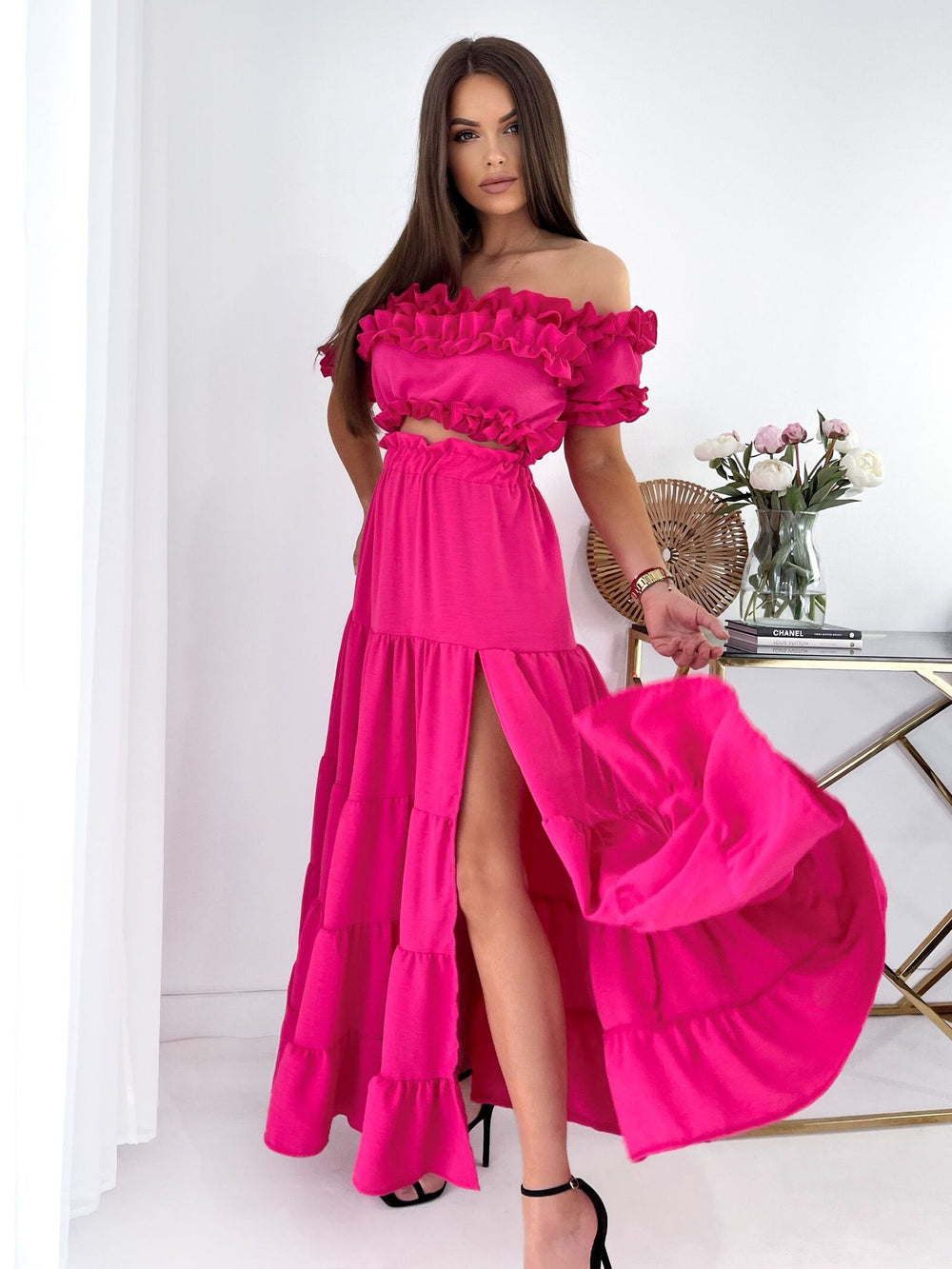 rochie-lunga-roz-monaco