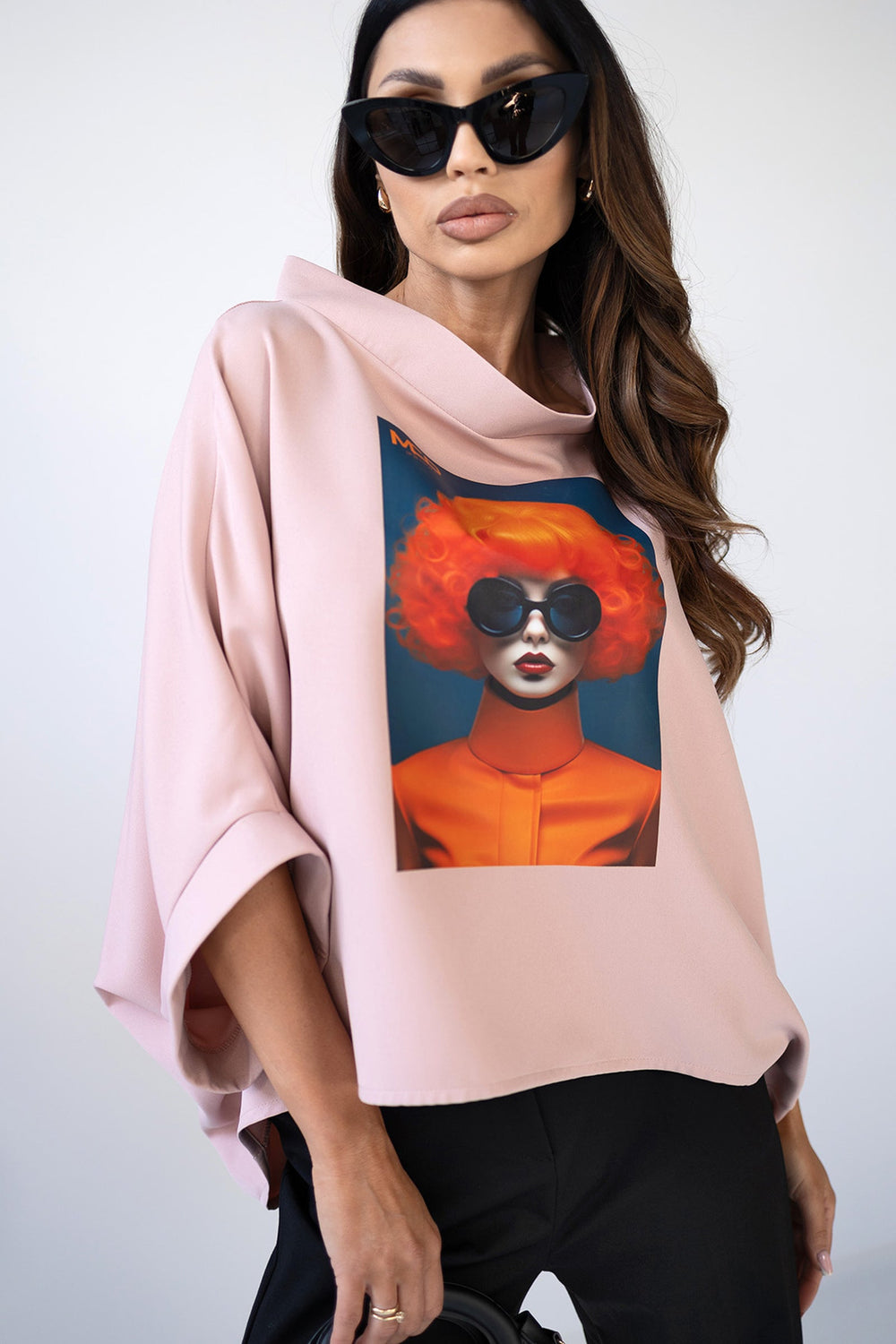 Bluza cu maneci scurte powder pink Cat - mauri.ro (1)