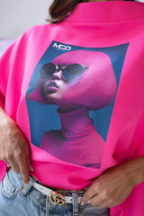 Bluza cu maneci scurte pink Monkey - mauri.ro (3)