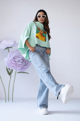Bluza-cu-maneci-scurte-turquiose-Woman (2)