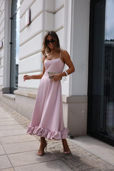 Rochie dama roz pudra Beatrix - mauri.ro (1)