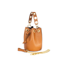 Geanta din piele naturala Bucket cognac - mauri.ro (4)