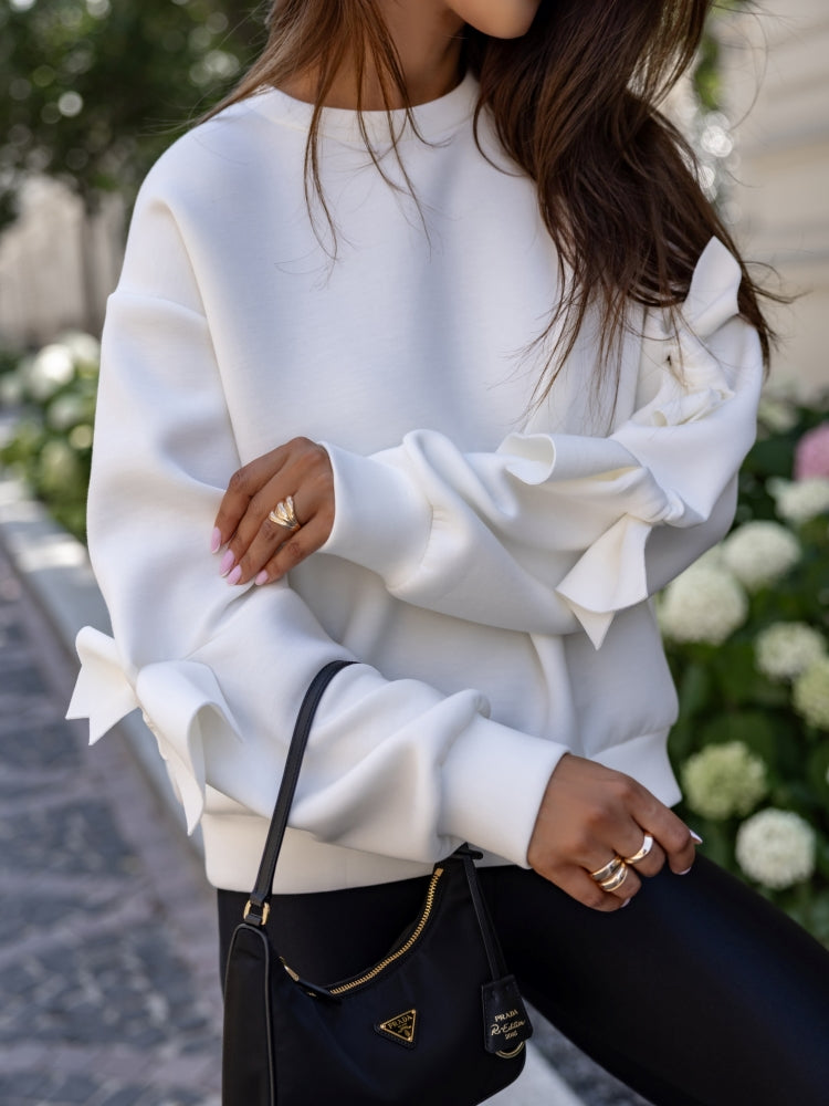 Bluza-dama-cu-funda-alba-Clematide
