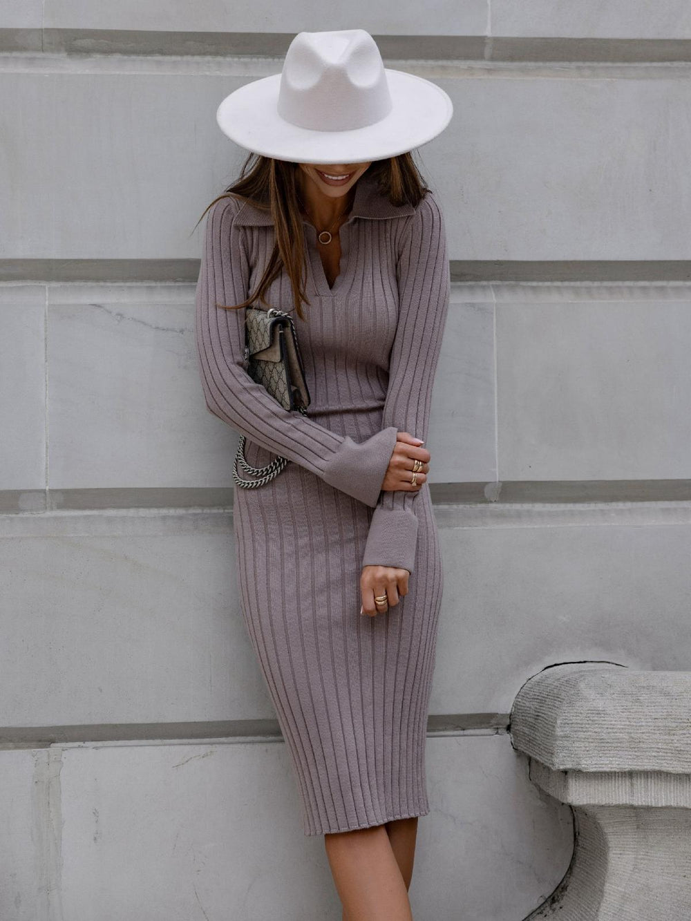 rochie-mulata-taupe-gladiolo