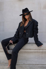 Costum negru sacou si pantaloni Calisto - mauri.ro (2)
