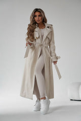 Trench midi toffee Tiago - mauri.ro (1)