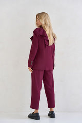 Compleu sacou si pantaloni visiniu Izabella - mauri.ro (3)