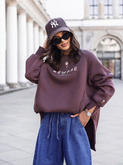 Bluza oversized ciocolata rosie Bessy - mauri.ro (3)
