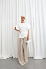 Bluză Elegantă Ivory cu Mâneci Bufante Clara