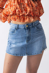 Fusta Pantalon Metalic Denim