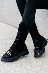 Ghete din piele intoarsa naturala negre Vichi