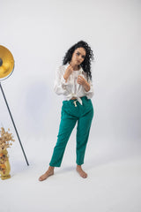 Pantaloni de In Conici Verde-Turcoaz