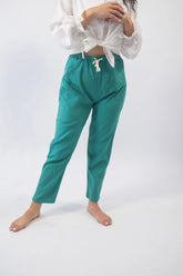 Pantaloni de In Conici Verde-Turcoaz