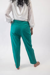 Pantaloni de In Conici Verde-Turcoaz