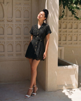 Rochie Amalia din Dantela Brodata Neagra