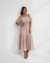 Rochie dama bej cu bretele
