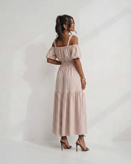 Rochie dama bej cu bretele