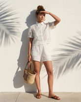 Set Riviera Brodat Alb