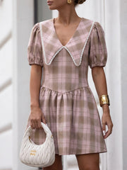 Rochie mini în carouri Ella