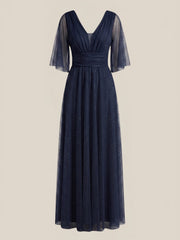 Rochie lunga Mathilde bleumarin