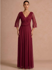 Rochie lunga Mathilde rosie