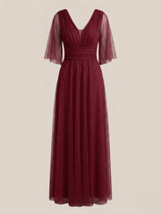Rochie lunga Mathilde rosie