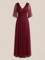 Rochie lunga Mathilde rosie