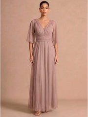 Rochie lunga Mathilde roz