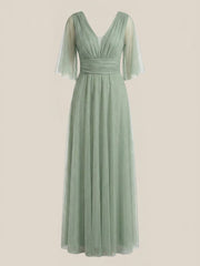Rochie lunga Mathilde verde