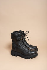 Ghete din piele neagra Adelline Mini