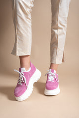 Sneakers din piele intoarsa Raquel Lila