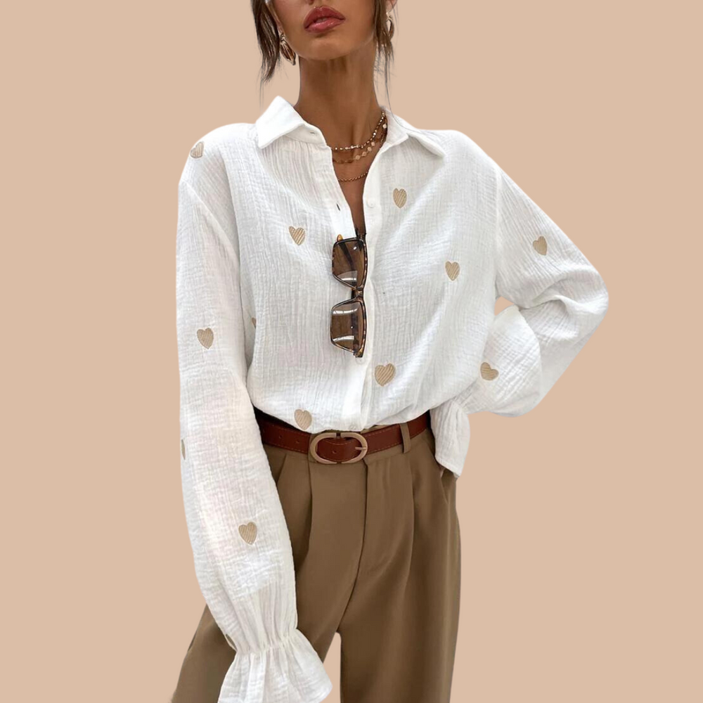 Camasa Dama Alba cu inimioare