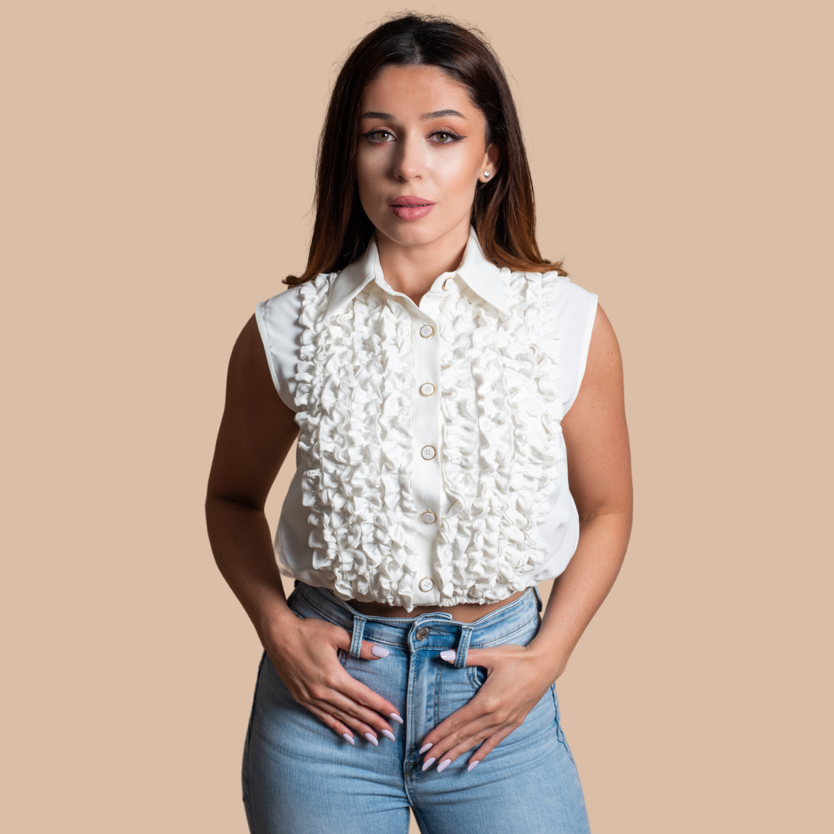 Top dama alb elegant