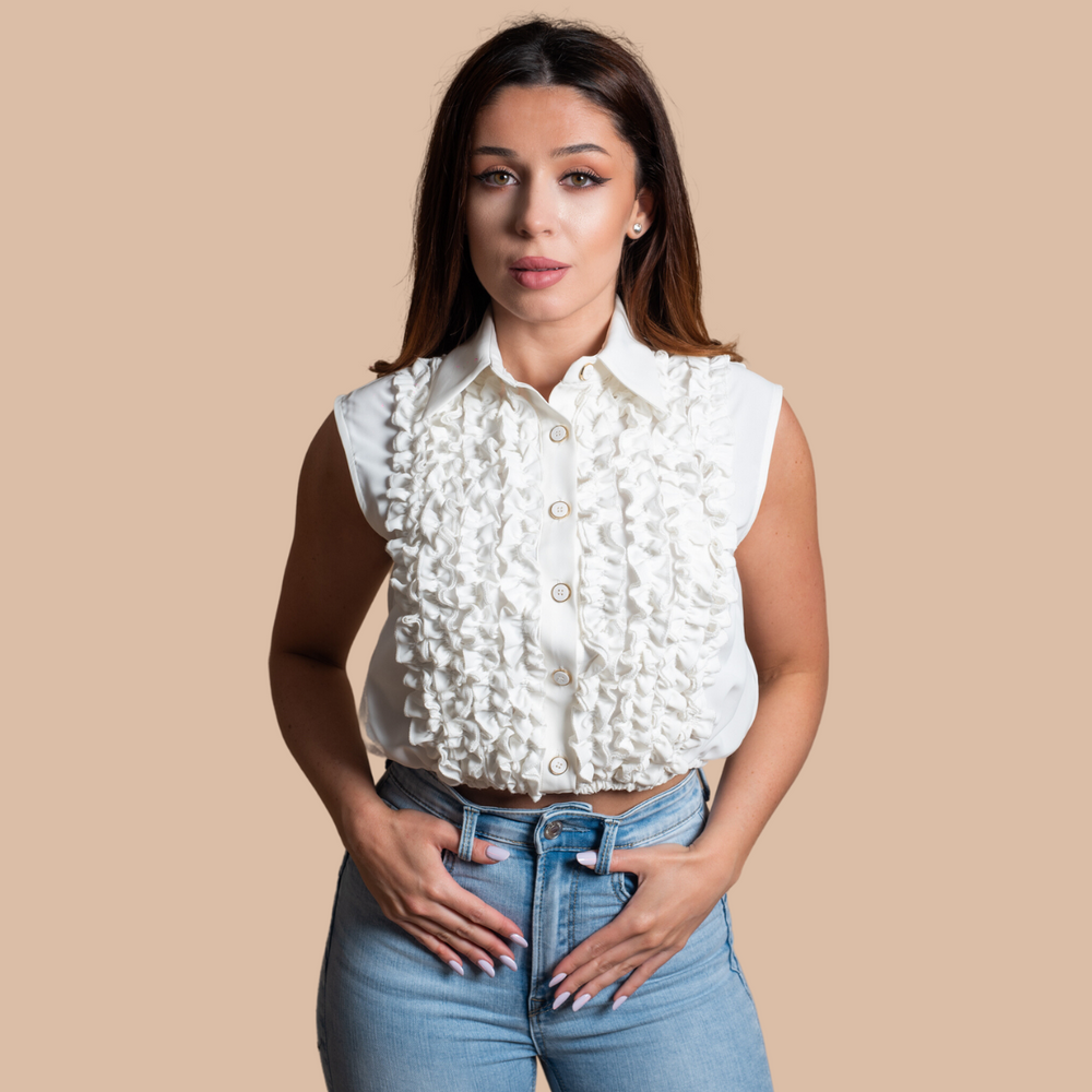 Top dama alb elegant