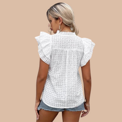 Bluza dama cu maneca fluture alba - mauri.ro (2)