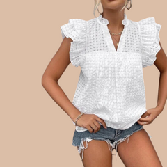 Bluza dama cu maneca fluture alba - mauri.ro (3)