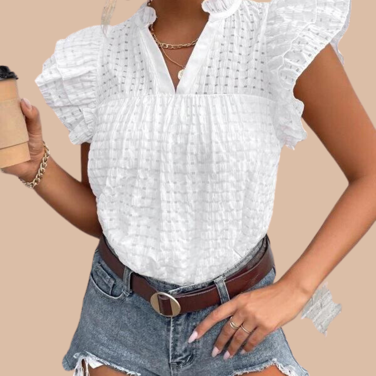Bluza dama cu maneca fluture alba - mauri.ro (1)