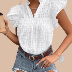 Bluza dama cu maneca fluture alba - mauri.ro (1)