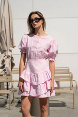 Rochie in midi roz