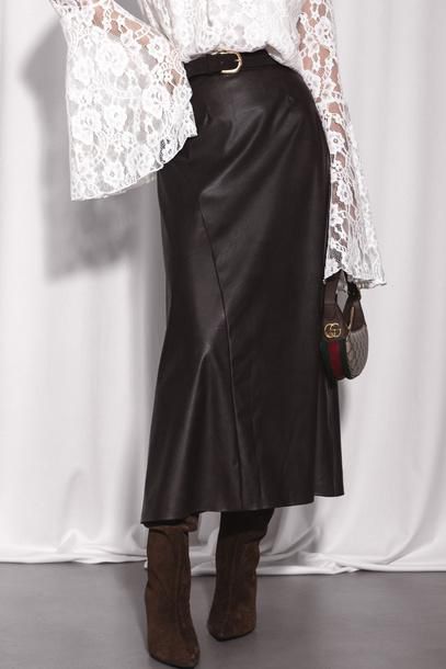 fusta midi chocolate glow